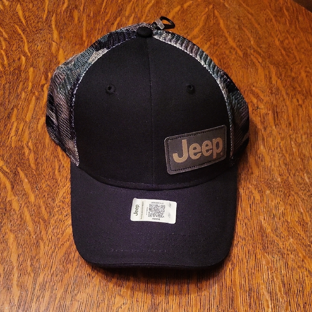 Jeep Woodland Camo Black Mesh Cap-NWT